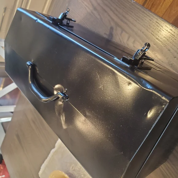 Sleek Black Metal Toolbox